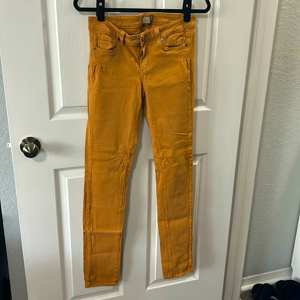 Mustard Yellow Paige Peg Skinny Jean